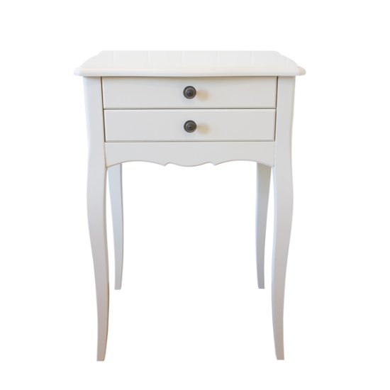White Traditional Bedside Table